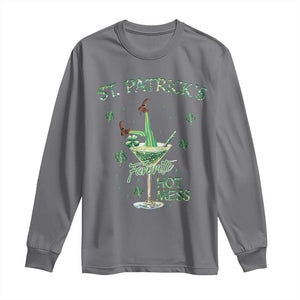 Funny St Patrick's Favorite Hot Mess Long Sleeve Shirt Drunk Leprechaun Cocktail TS11 Charcoal Print Your Wear