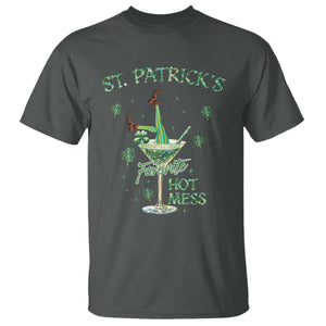 Funny St Patrick's Favorite Hot Mess T Shirt Drunk Leprechaun Cocktail TS11 Dark Heather Print Your Wear