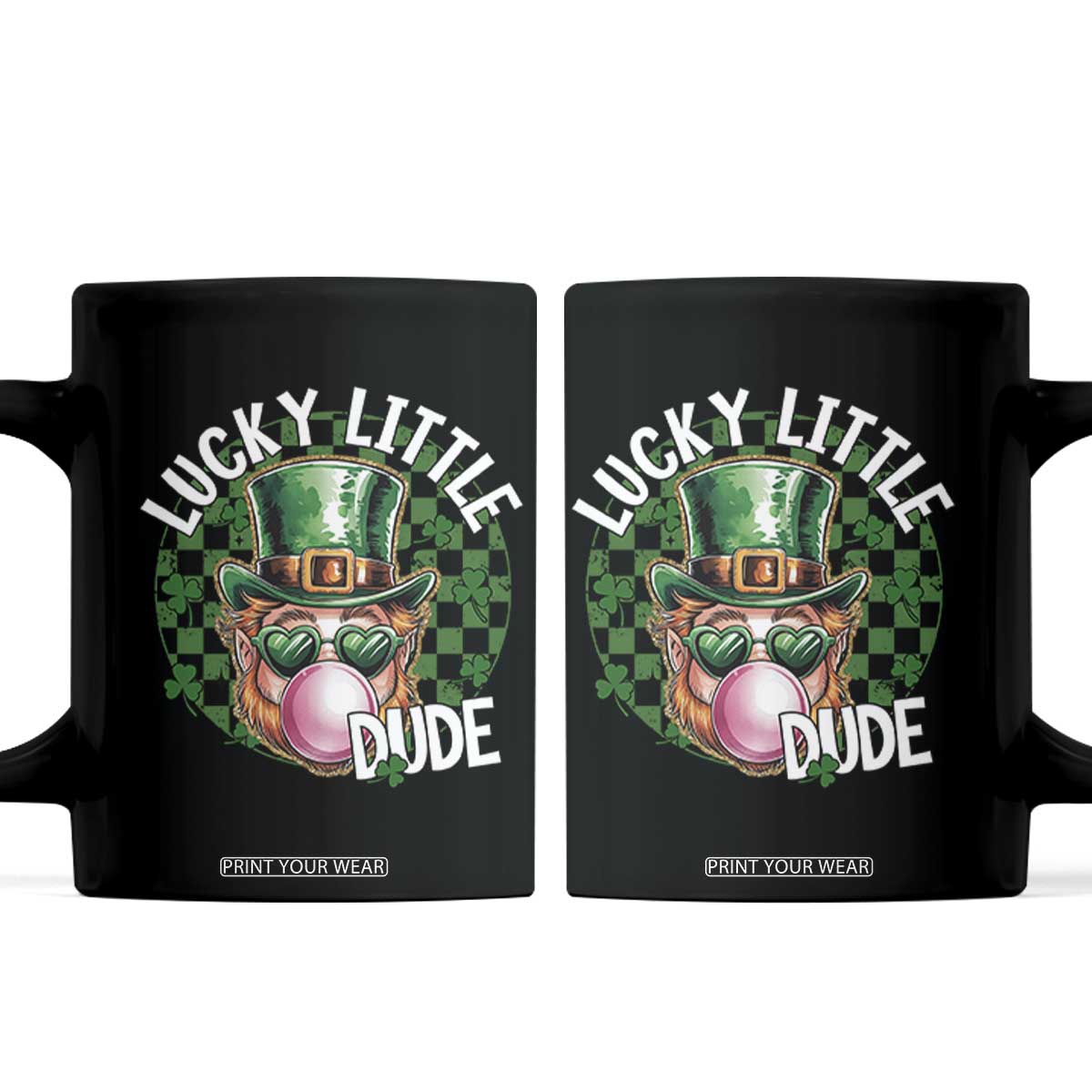 Funny St Patrick's Day Lucky Little Dude Coffee Mug Cute Leprechaun Shamrock TS11 Black Print Your Wear