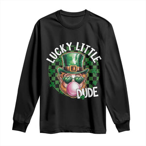 Funny St Patrick's Day Lucky Little Dude Long Sleeve Shirt Cute Leprechaun Shamrock TS11 Black Print Your Wear