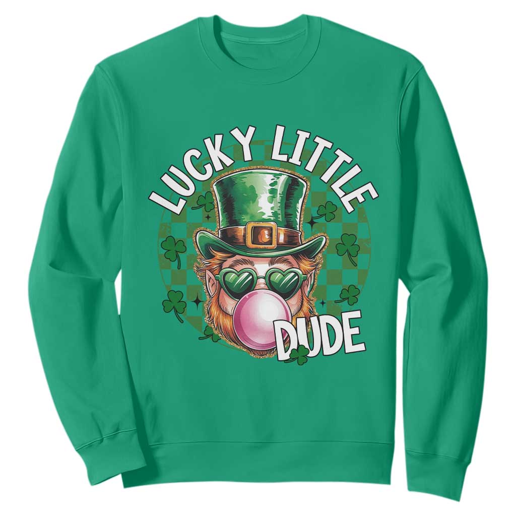 Funny St Patrick's Day Lucky Little Dude Sweatshirt Cute Leprechaun Shamrock TS11 Irish Green Print Your Wear