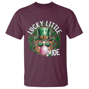 Funny St Patrick's Day Lucky Little Dude T Shirt Cute Leprechaun Shamrock TS11 Maroon Print Your Wear