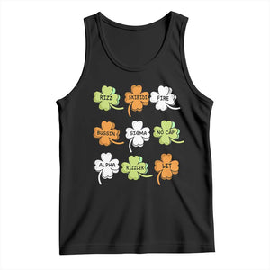 Funny Skibidi Rizz St Patrick's Day Tank Top Shamrock Clover Candy Rizzler Meme TS11 Black Print Your Wear