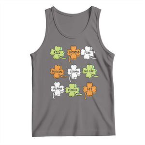 Funny Skibidi Rizz St Patrick's Day Tank Top Shamrock Clover Candy Rizzler Meme TS11 Deep Heather Print Your Wear
