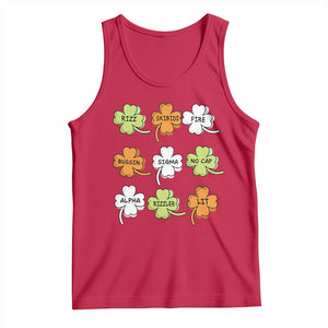 Funny Skibidi Rizz St Patrick's Day Tank Top Shamrock Clover Candy Rizzler Meme TS11 Red Print Your Wear