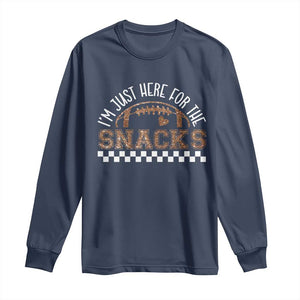 Funny American Football I'm Just Here For The Snacks Long Sleeve Shirt Glitter Print TS11 Navy Print Your Wear