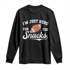 Funny American Football I'm Just Here For The Snacks Long Sleeve Shirt Vintage Star TS11 Black Print Your Wear