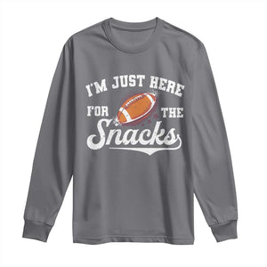 Funny American Football I'm Just Here For The Snacks Long Sleeve Shirt Vintage Star TS11 Charcoal Print Your Wear