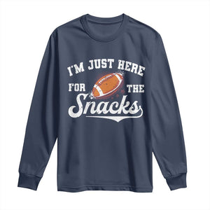 Funny American Football I'm Just Here For The Snacks Long Sleeve Shirt Vintage Star TS11 Navy Print Your Wear