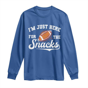 Funny American Football I'm Just Here For The Snacks Long Sleeve Shirt Vintage Star TS11 Royal Blue Print Your Wear