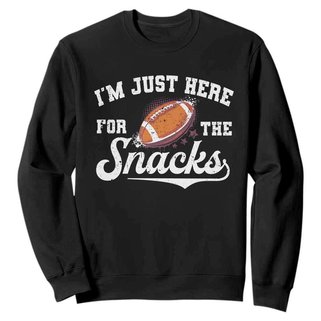 Funny American Football I'm Just Here For The Snacks Sweatshirt Vintage Star TS11 Black Print Your Wear
