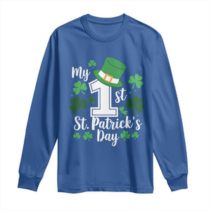 Funny My 1st St Patrick's Day Long Sleeve Shirt Shamrock TS11 Royal Blue Print Your Wear