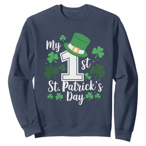 Funny My 1st St Patrick's Day Sweatshirt Shamrock TS11 Navy Print Your Wear