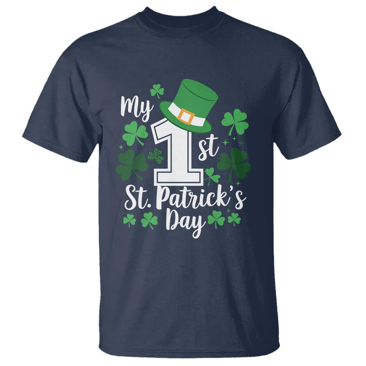 Funny My 1st St Patrick's Day T Shirt Shamrock TS11 Navy Print Your Wear