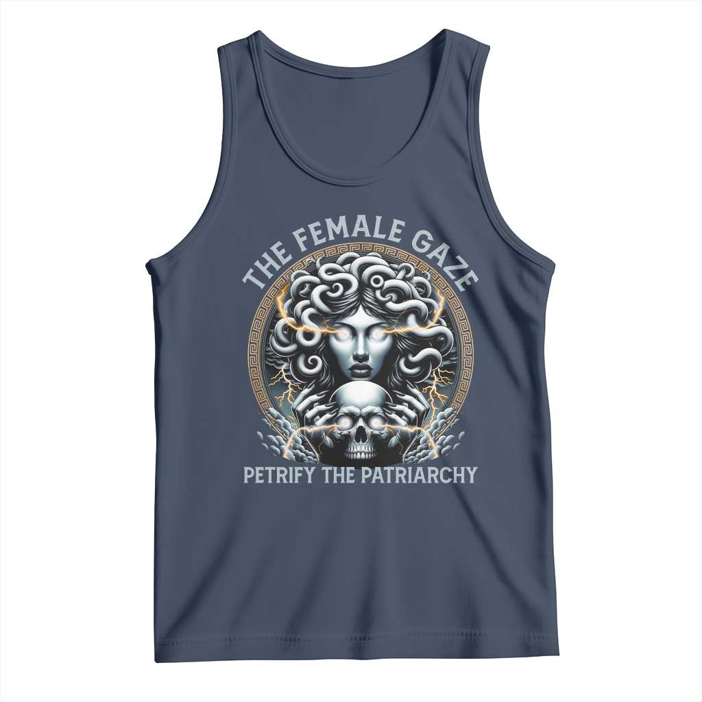 The Female Gaze Petrify The Patriarchy Tank Top Feminist TS11 Navy Print Your Wear