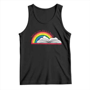 Take A Look It's In A Book Tank Top Reader Lover Librarian Rainbow TS11 Black Print Your Wear
