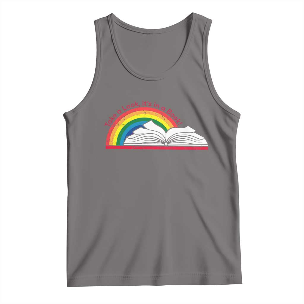 Take A Look It's In A Book Tank Top Reader Lover Librarian Rainbow TS11 Deep Heather Print Your Wear