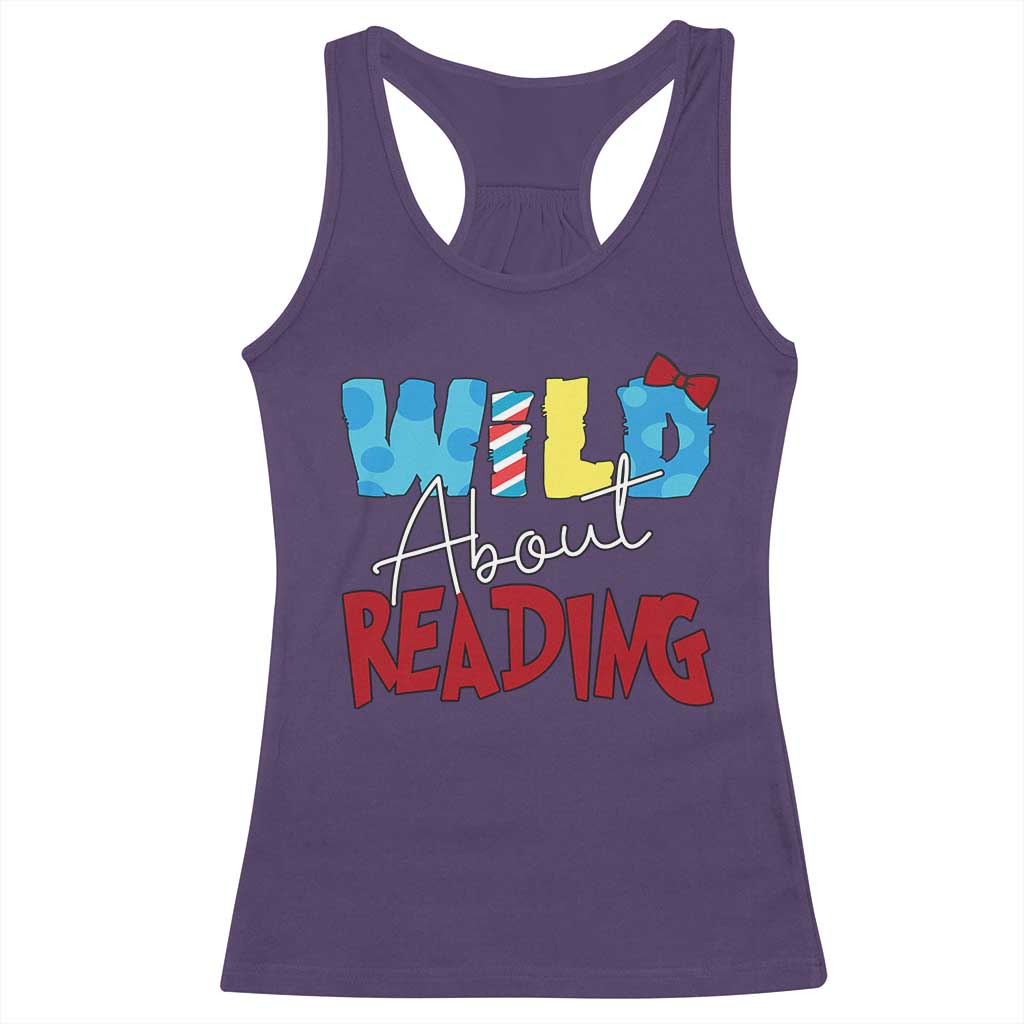 Funny Wild About Reading Racerback Tank Top Reader Lover Librarian TS11 Purple Print Your Wear
