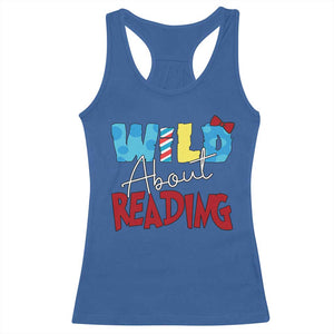 Funny Wild About Reading Racerback Tank Top Reader Lover Librarian TS11 Royal Blue Print Your Wear