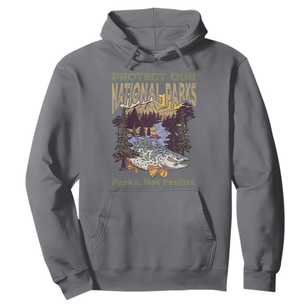 Protect Our National Parks Not Profits Hoodie Keep Wild Nature Fish Forest TS11 Charcoal Print Your Wear