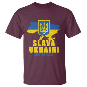 Slava Ukraini Heroyam Slava T Shirt Vintage Ukrainian Flag TS11 Maroon Print Your Wear