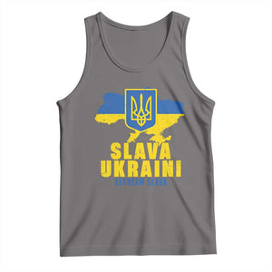 Slava Ukraini Heroyam Slava Tank Top Vintage Ukrainian Flag TS11 Deep Heather Print Your Wear