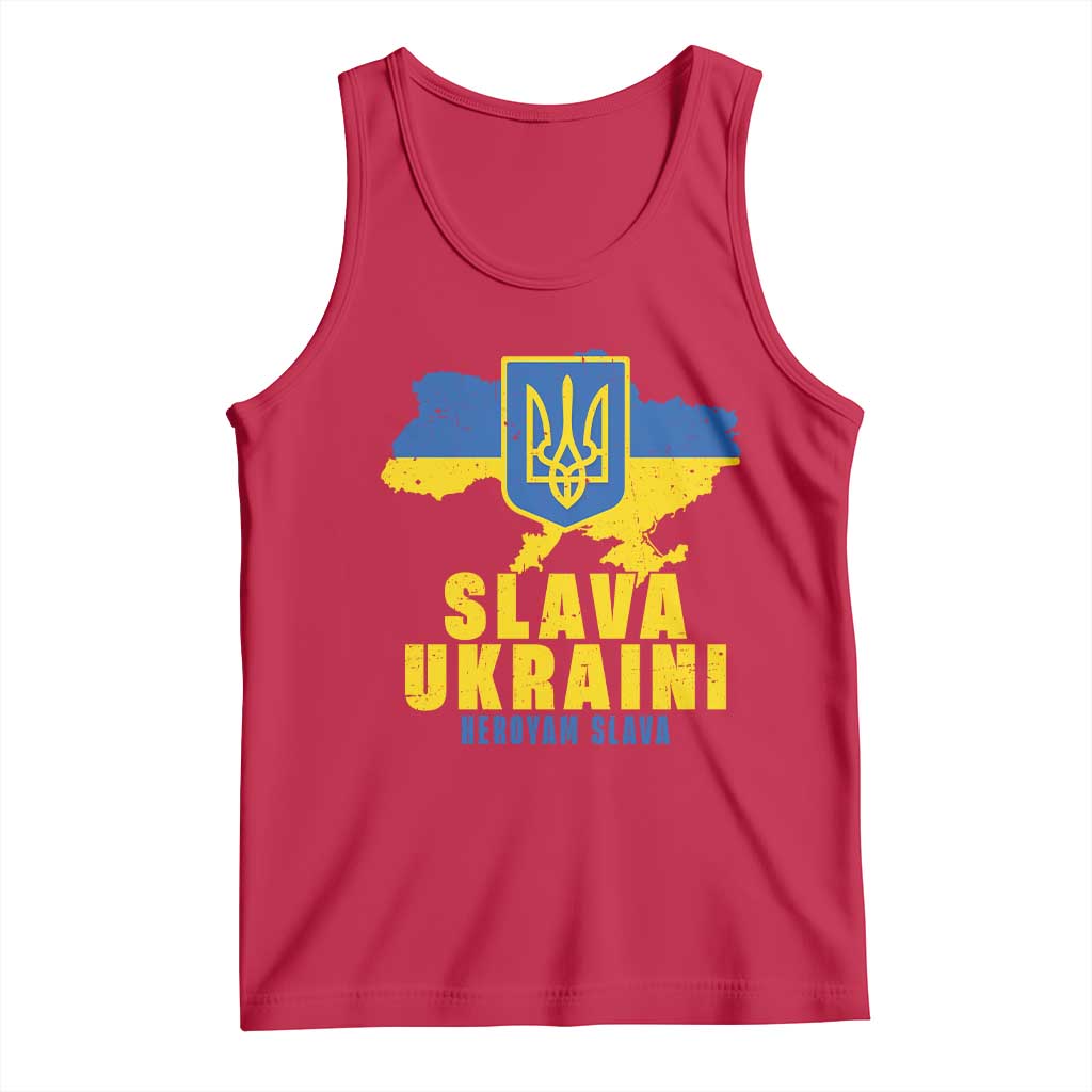 Slava Ukraini Heroyam Slava Tank Top Vintage Ukrainian Flag TS11 Red Print Your Wear