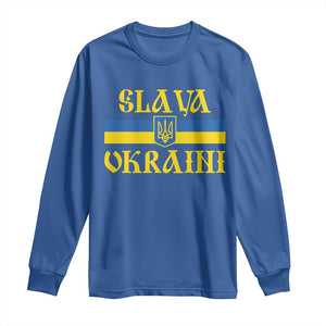 Ukraine Pride Slava Ukraini Long Sleeve Shirt Vintage Ukrainian Flag TS11 Royal Blue Print Your Wear