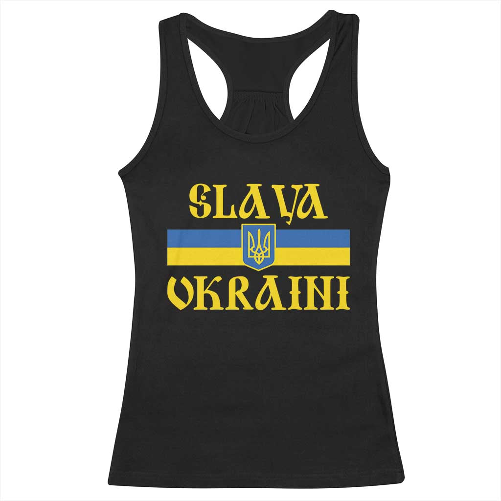 Ukraine Pride Slava Ukraini Racerback Tank Top Vintage Ukrainian Flag TS11 Black Print Your Wear