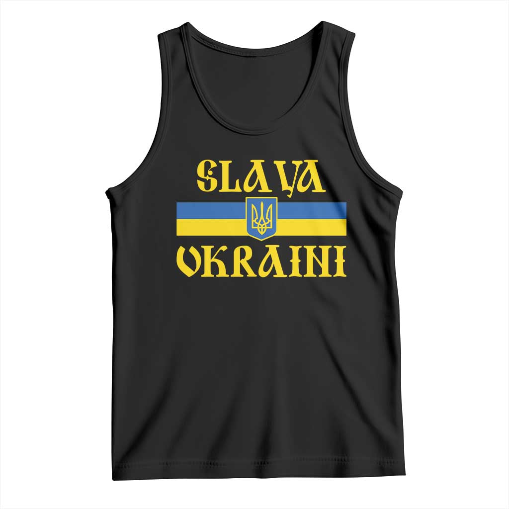 Ukraine Pride Slava Ukraini Tank Top Vintage Ukrainian Flag TS11 Black Print Your Wear