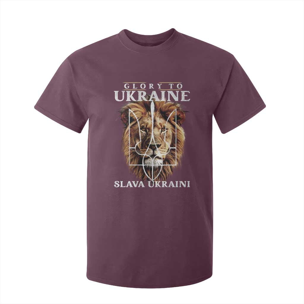 Glory To Ukraine Slava Ukraini T Shirt For Kid Lion King TS11 Maroon Print Your Wear