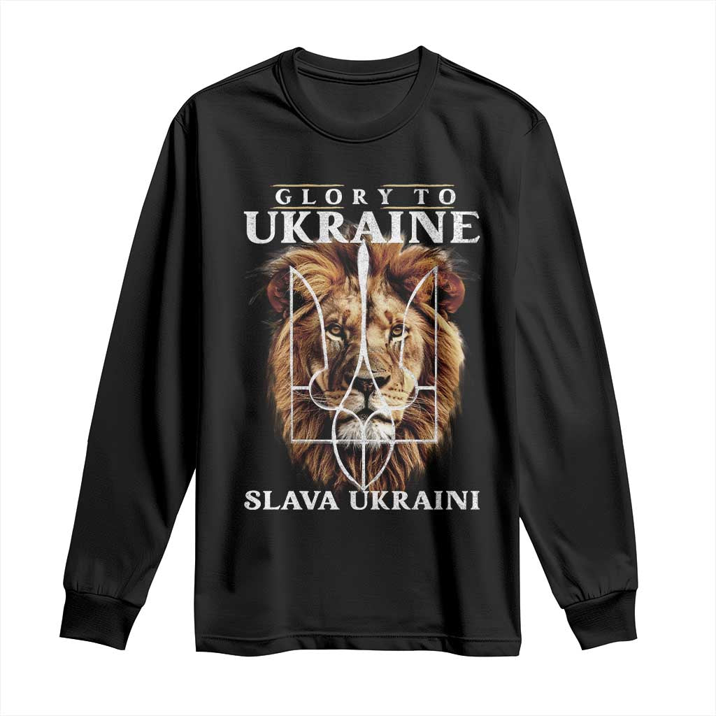 Glory To Ukraine Slava Ukraini Long Sleeve Shirt Lion King TS11 Black Print Your Wear