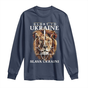 Glory To Ukraine Slava Ukraini Long Sleeve Shirt Lion King TS11 Navy Print Your Wear