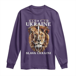 Glory To Ukraine Slava Ukraini Long Sleeve Shirt Lion King TS11 Purple Print Your Wear