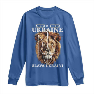 Glory To Ukraine Slava Ukraini Long Sleeve Shirt Lion King TS11 Royal Blue Print Your Wear