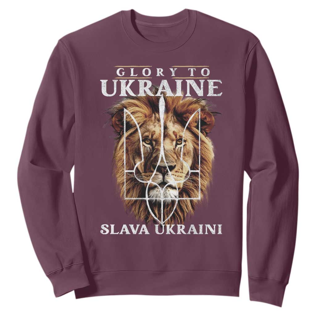 Glory To Ukraine Slava Ukraini Sweatshirt Lion King TS11 Maroon Print Your Wear