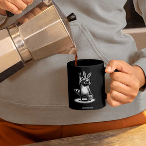 Retro Easter Raccoon Bunny Rock Hand Trash Panda Coffee Mug TS11 Print Your Wear