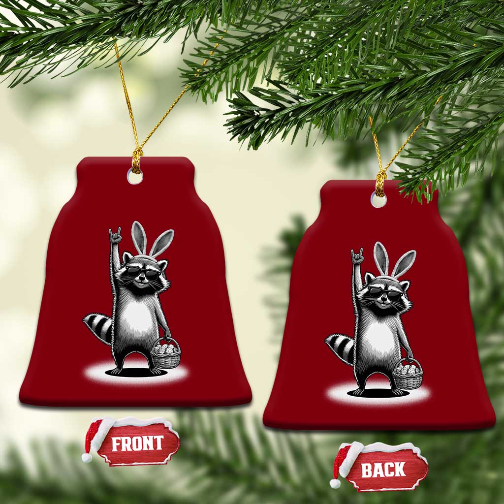 Retro Easter Raccoon Bunny Rock Hand Trash Panda Ceramic Ornament TS11 Print Your Wear