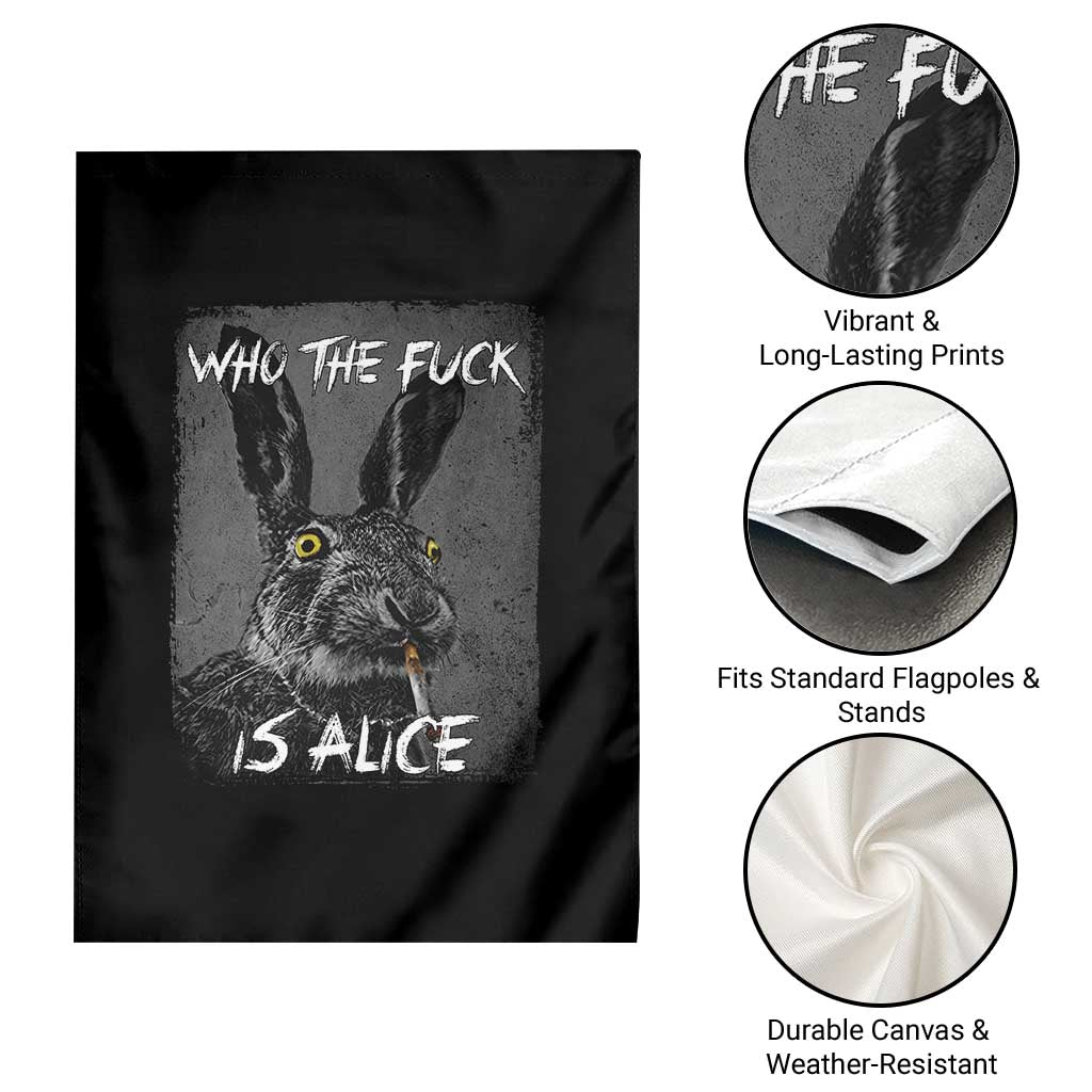 Funny Rabbit Who The Fuck Is Alice Garden Flag TS11 Print Your Wear