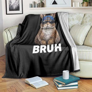 Funny Easter Bruh Bunny Sunglasses Meme Throw Blanket TS11 Print Your Wear