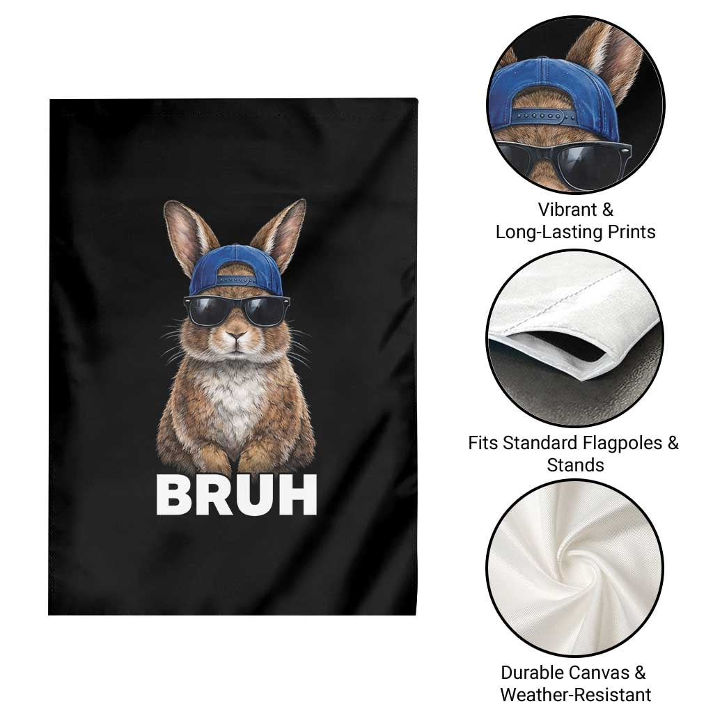 Funny Easter Bruh Bunny Sunglasses Meme Garden Flag TS11 Print Your Wear