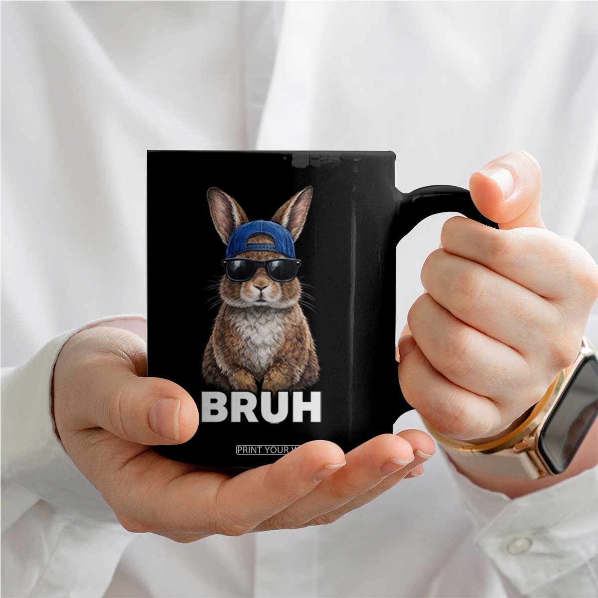 Funny Easter Bruh Bunny Sunglasses Meme Coffee Mug TS11 Print Your Wear