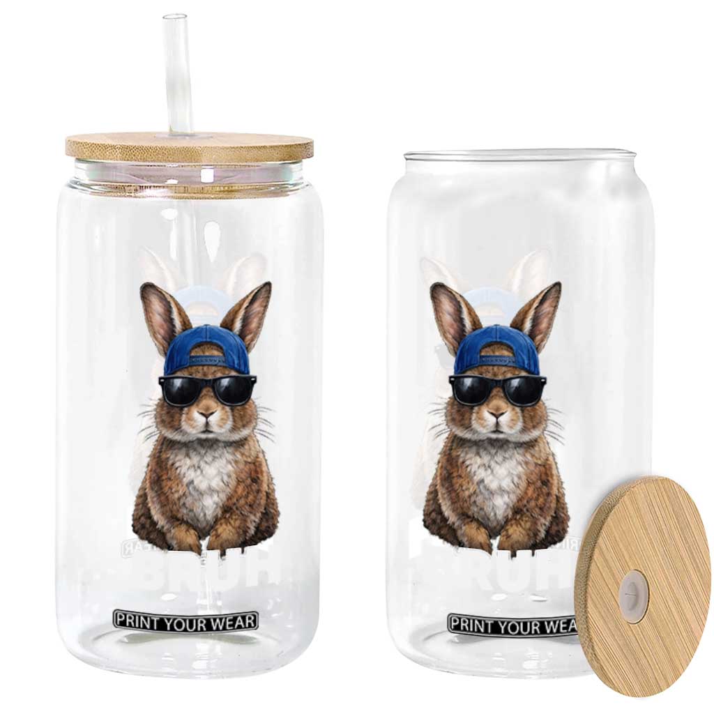 Funny Easter Bruh Bunny Sunglasses Meme Glass Can TS11 Print Your Wear