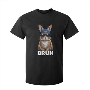 Funny Easter Bruh Bunny Sunglasses Meme T Shirt For Kid TS11 Black Print Your Wear