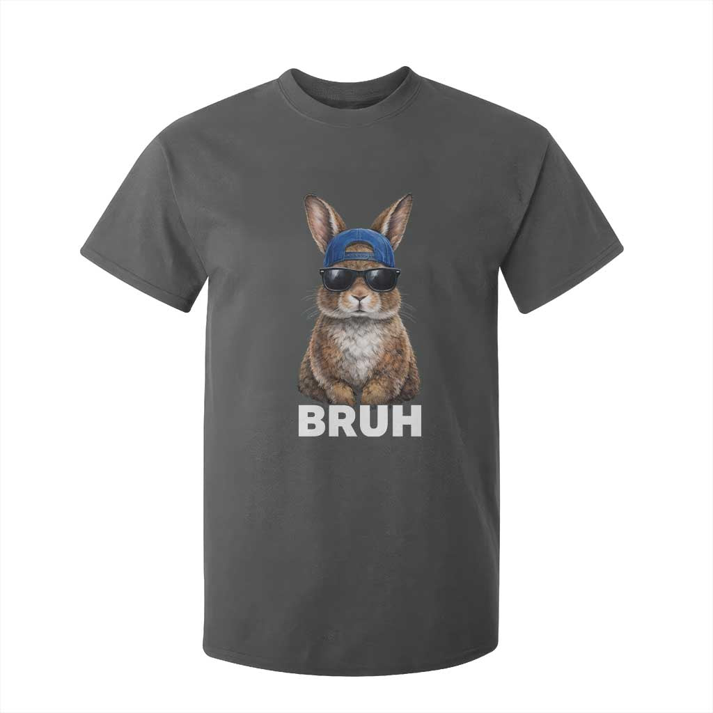 Funny Easter Bruh Bunny Sunglasses Meme T Shirt For Kid TS11 Dark Heather Print Your Wear