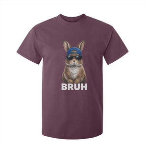 Funny Easter Bruh Bunny Sunglasses Meme T Shirt For Kid TS11 Maroon Print Your Wear