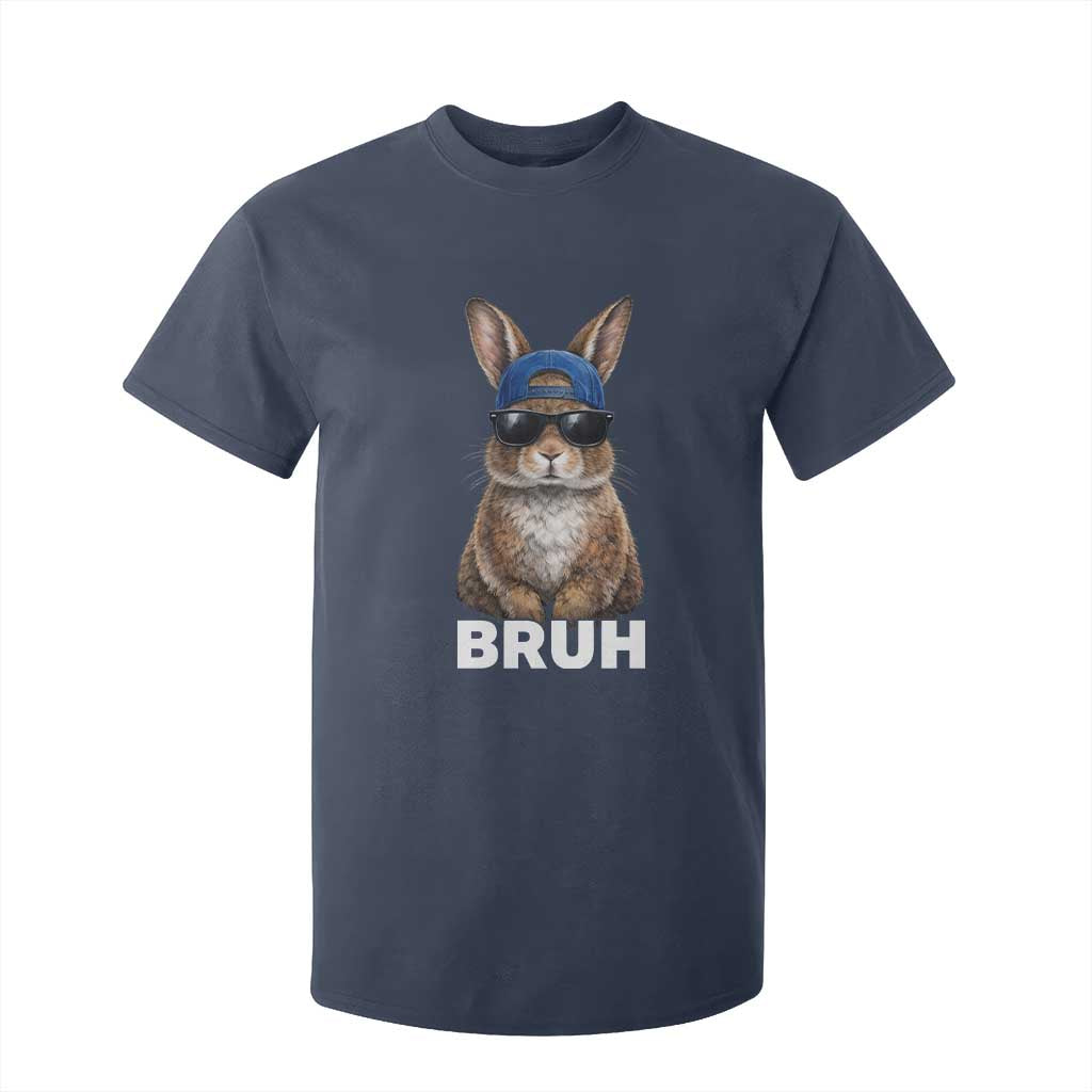 Funny Easter Bruh Bunny Sunglasses Meme T Shirt For Kid TS11 Navy Print Your Wear