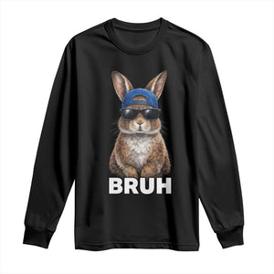 Funny Easter Bruh Bunny Sunglasses Meme Long Sleeve Shirt TS11 Black Print Your Wear