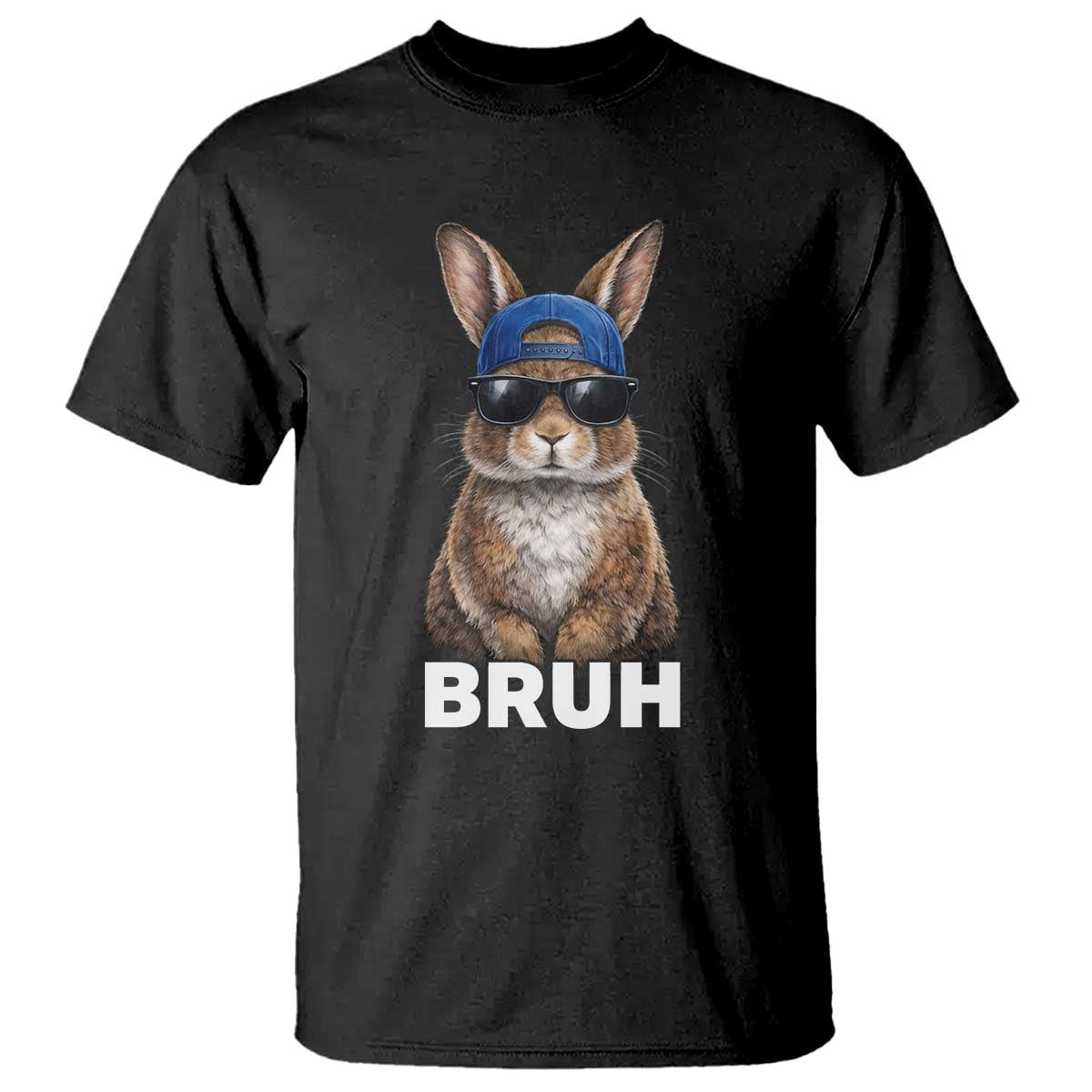 Funny Easter Bruh Bunny Sunglasses Meme T Shirt TS11 Black Print Your Wear