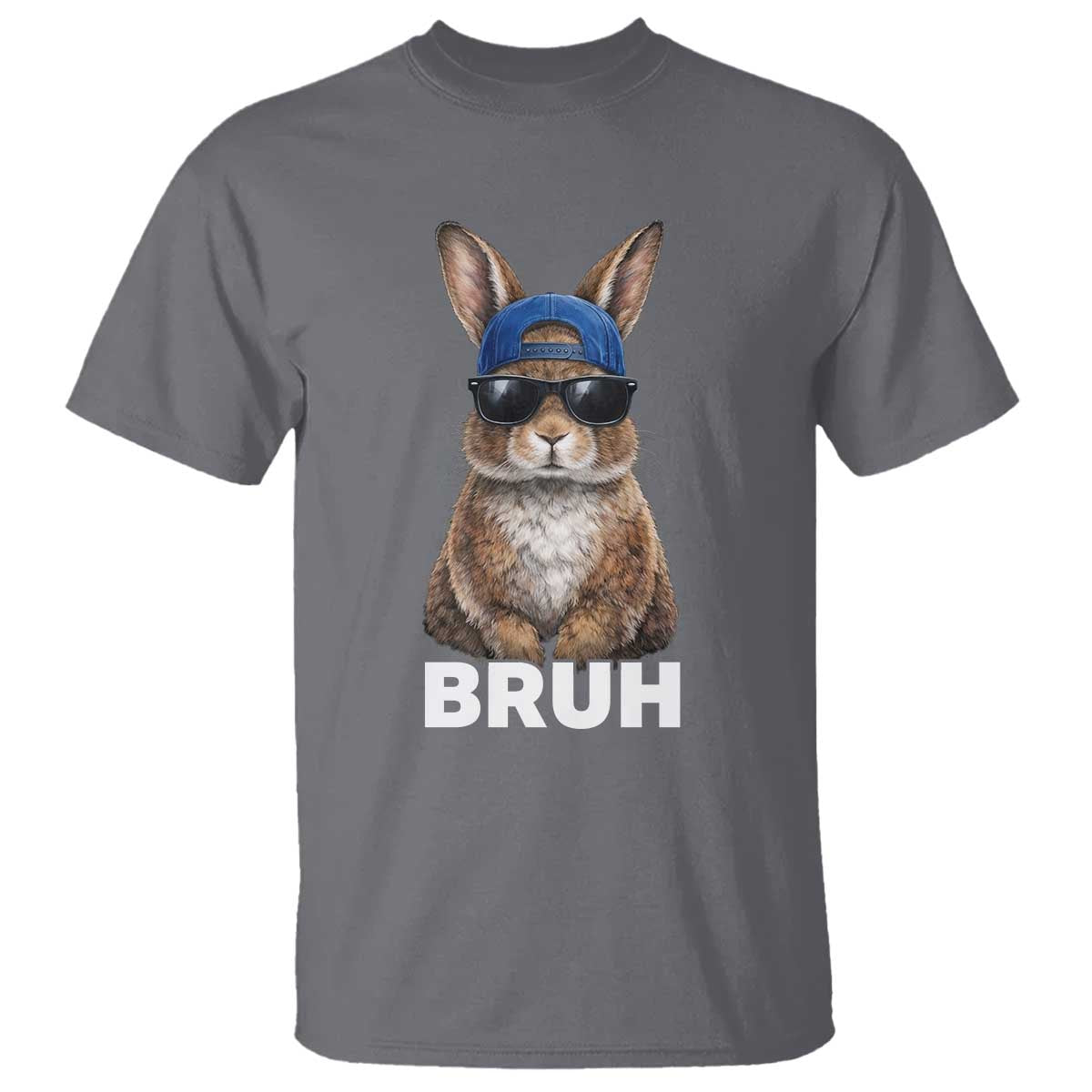 Funny Easter Bruh Bunny Sunglasses Meme T Shirt TS11 Charcoal Print Your Wear